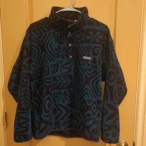 Patagonia fleece rare design snap button pullover